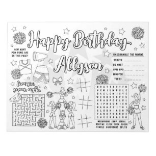 Bloc-note Fête d'anniversaire de cheerleading Coloriage et a
