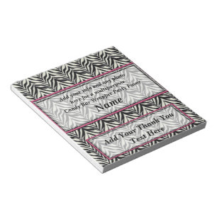 Bloc-note Fête Zebra Candy Bar Wrapper à usages multiples Fa
