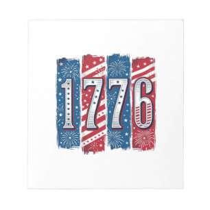 Bloc-note Feu d'artifice patriotique vintage 1776 Vector Des