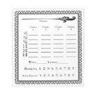 Feuille de score de Bunco élégant