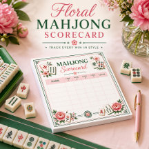 Feuille de score de Mahjong Floral