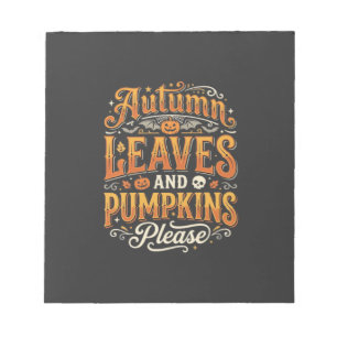 Bloc-note Feuilles d'automne et citrouilles s'il vous plaît 