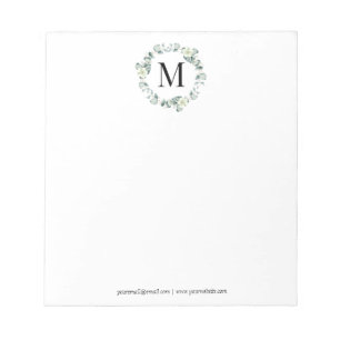 Bloc-note Feuilles de eucalyptus vert Botanique Mariage verd