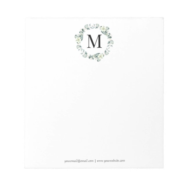 Bloc-note Feuilles de Eucalyptus Vert Botanique Mariage Vert (Devant)