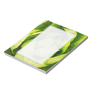 Bloc-note Feuilles de laitue verte avec gouttes à gouttes