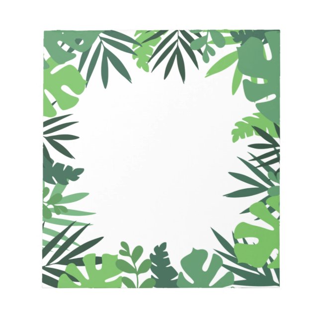 Bloc-note Feuilles de palmiers verts, jungle feuillage vert  (Devant)