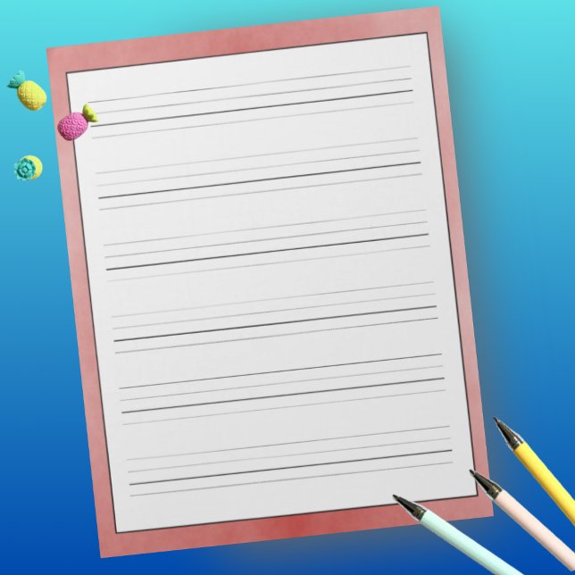 Bloc-note Feuilles de pratique de l'écriture manuscrite Rust (Créateur téléchargé)