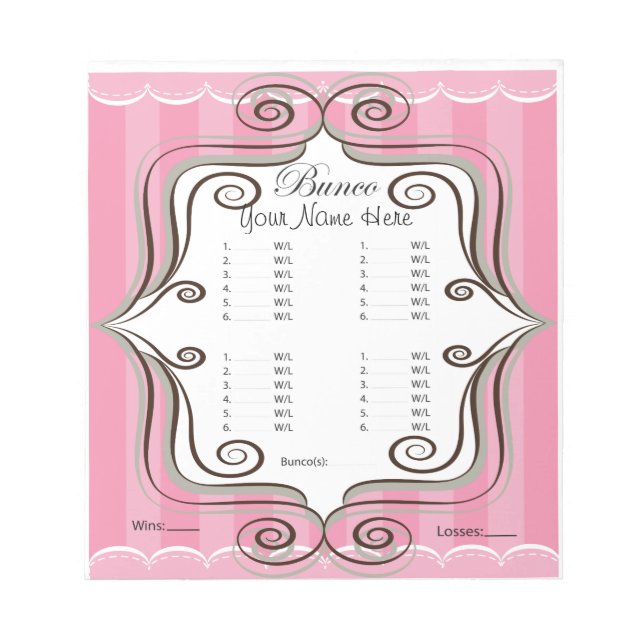 Bloc-note Feuillet Bunco rose (Devant)