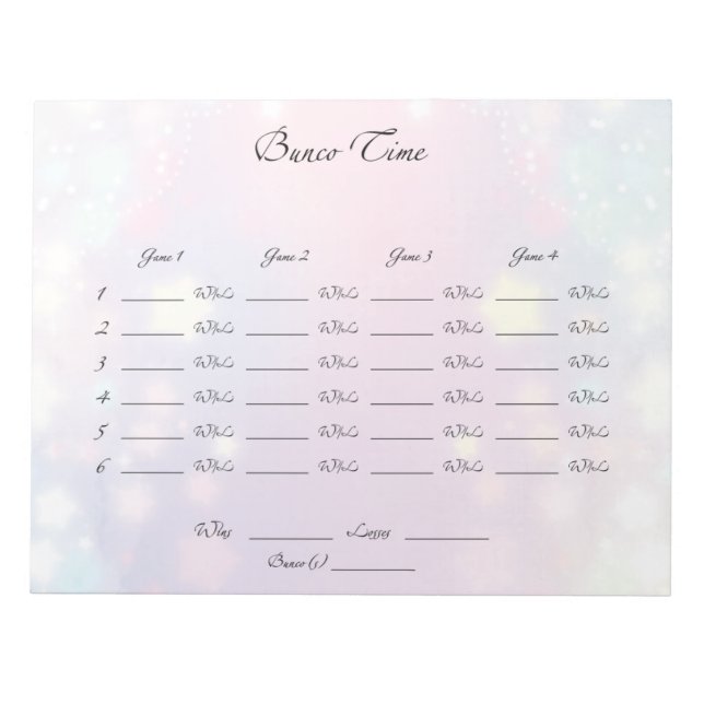 Bloc-note Fiche nocturne Bunco (Devant)
