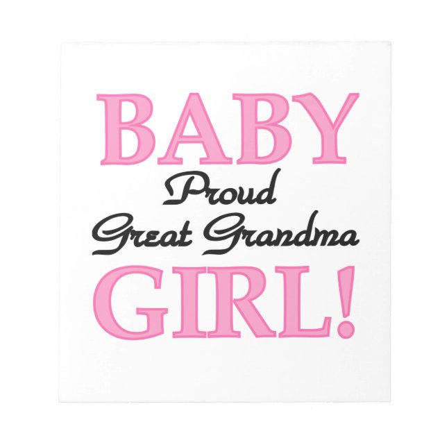 Bloc-note Fière grand grand grand-mère bébé cadeaux de fille (Devant)