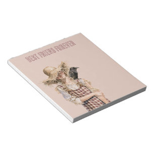 Bloc-note Fille Chapeau de Paille Corbeau