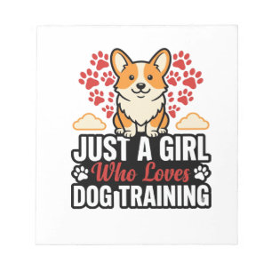 Bloc-note Fille de dressage de chien Corgi Vintage Vector Sh