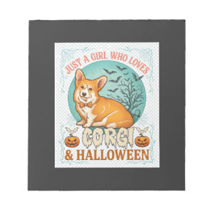Bloc-note Fille qui aime les citrouilles d'Halloween Corgi C