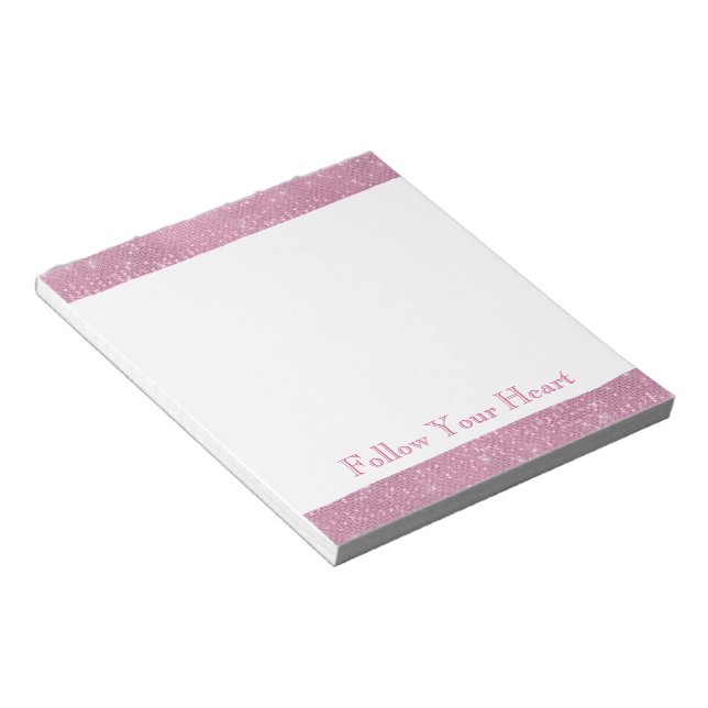 Bloc-note Fille rose Glitzy Étincelle (Incliné)
