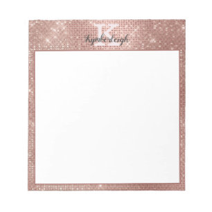 Bloc-note Fille Rose Gold Glam Parties scintillant étincelan