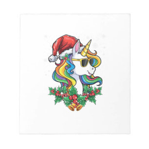 Bloc-note Filles Garçons Licorne de Noël Xmas Santa Mignon E