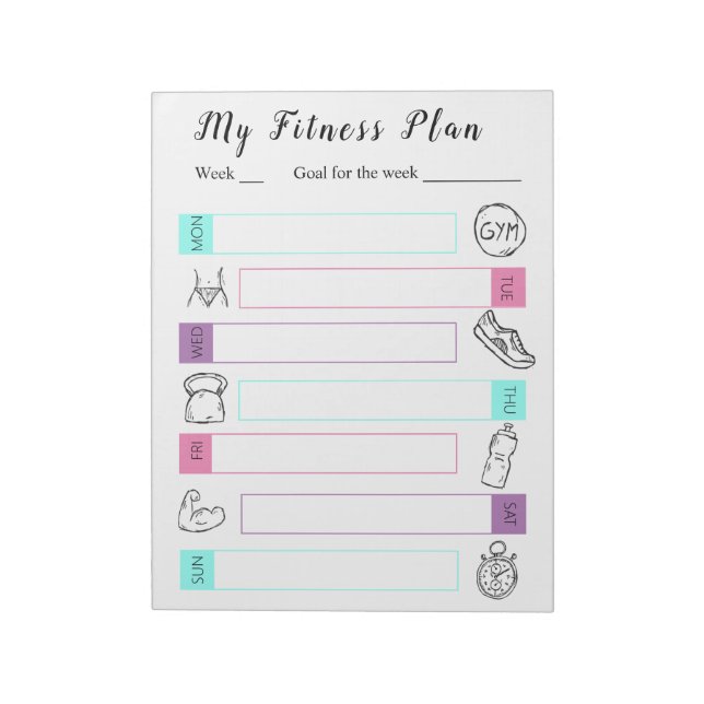 Bloc-note fitness, gym entraînement planificateur organisate (Tourné)
