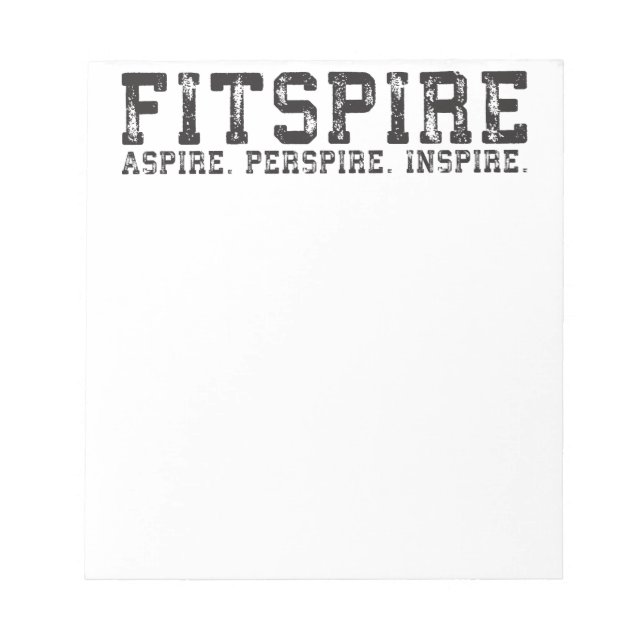 Bloc-note Fitspire - Aspire, Perspire, Inspirer - Entraîneme (Devant)