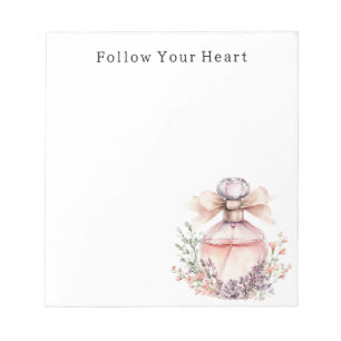 Bloc-note Flacon de parfum floral à ruban rose