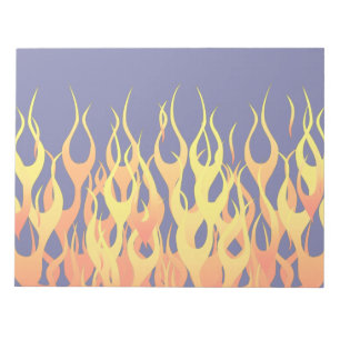 Bloc-note Flammes de course classique feu sur Décor bleu mar