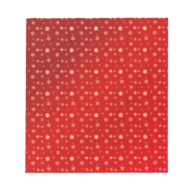 Bloc-note Flammes de neige sur rouge (Devant)