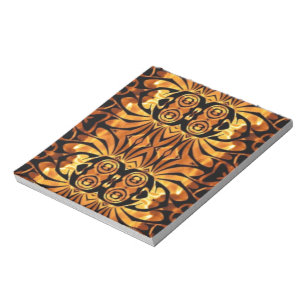 Bloc-note flammes orange totem autochtone pôle tribal motif