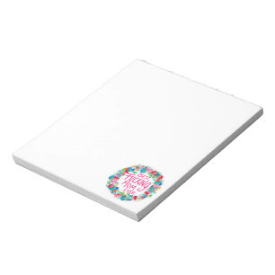 Bloc-note Fleur colorée Wreath Meilleur F*cking Maman jamais
