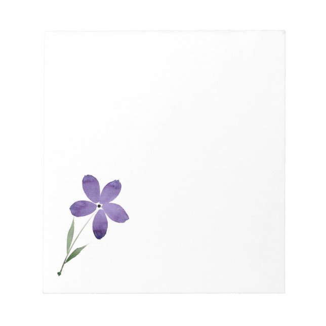 Bloc-note Fleur d'aquarelle violette (Devant)