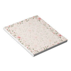 Bloc-note Fleur de cerisier rose tendre motif floral sans co