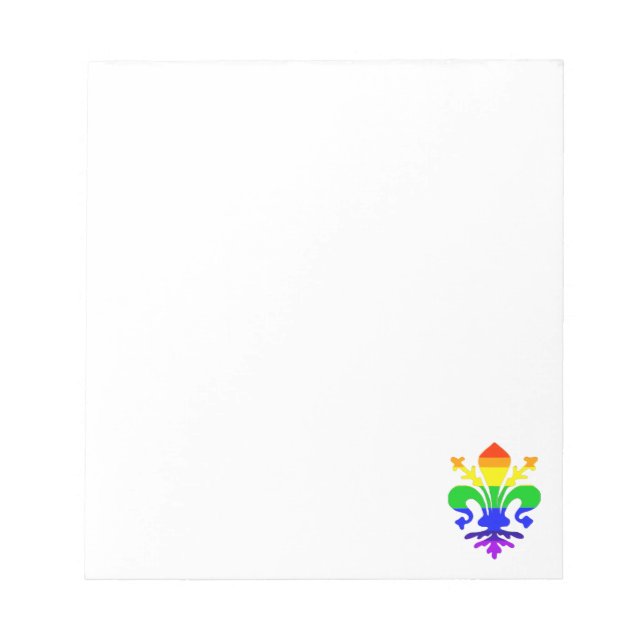 Bloc-note Fleur de Lis Arc en Ciel Stylisé Personnalisé (Devant)