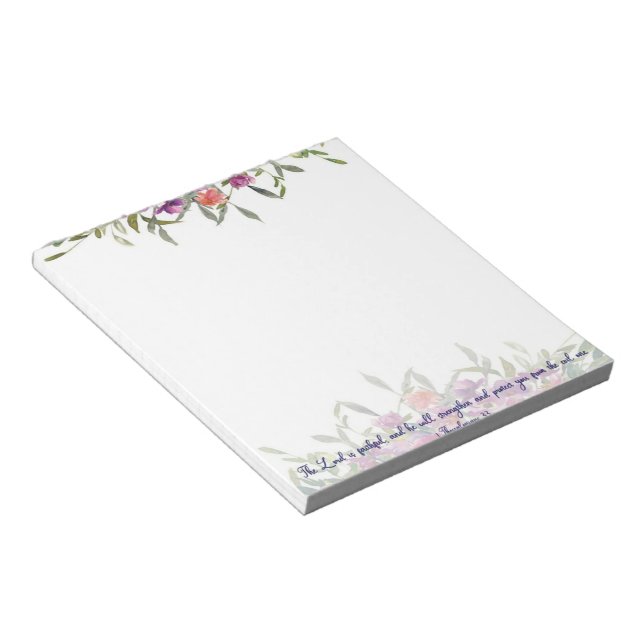 Bloc-note Fleur florale aquarelle fidèle   (Incliné)