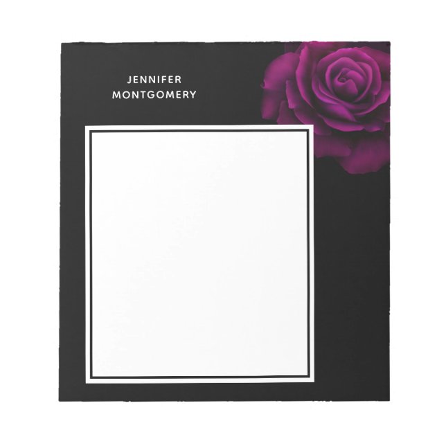 Bloc-note Fleur gothique de rose violet-rouge (Devant)