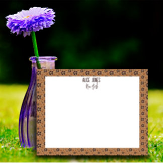 Bloc-note Fleur motif naturelle brun clair