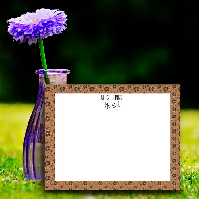 Bloc-note Fleur motif naturelle brun clair (Créateur téléchargé)