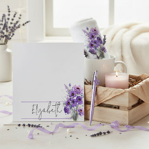 Bloc-note Fleur personnalisée violette