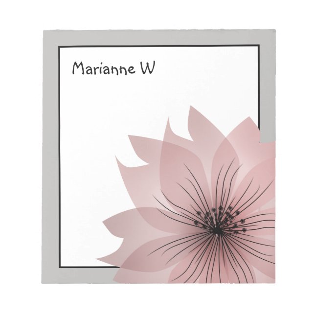 Bloc-note Fleur rose (Devant)