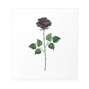 Bloc-note Fleur rose noire