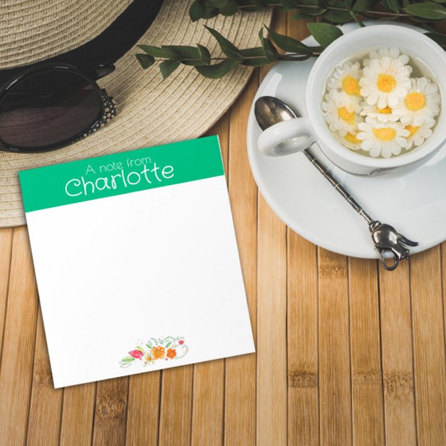 Bloc-note fleur sauvage vintage vert (Créateur téléchargé)