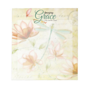Bloc-note Fleurs Amazing Grace et libellule