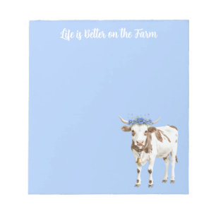 Bloc-note Fleurs Bleues de Vache