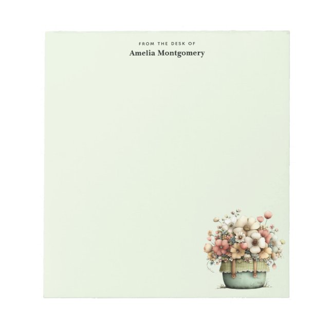Bloc-note Fleurs dans un pot confortable shabby mignon (Devant)