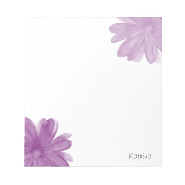 Bloc-note Fleurs d'aquarelle de prune (Devant)