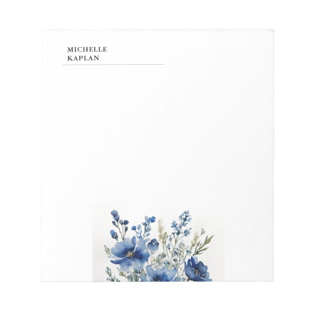 Bloc-note Fleurs d'aquarelle professionnelles modernes en no (Devant)