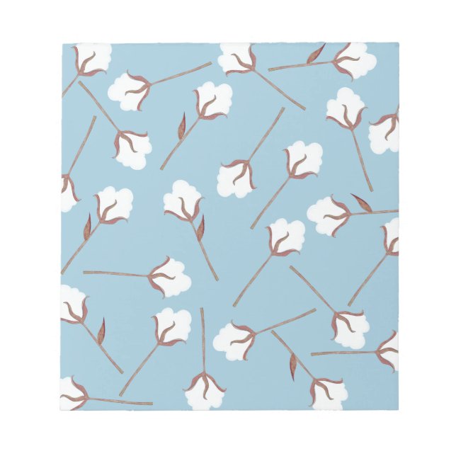 Bloc-note Fleurs de coton Motif personnalisé (Devant)