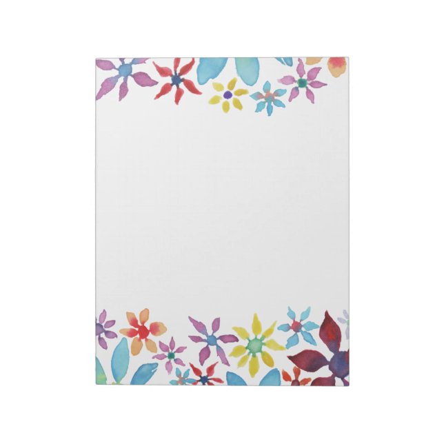 Bloc-note Fleurs de couleur d'eau (Tourné)