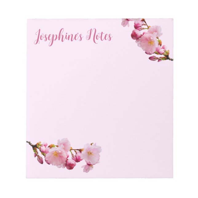 Bloc-note Fleurs de fleurs de cerisier rose Sakura printemps (Devant)