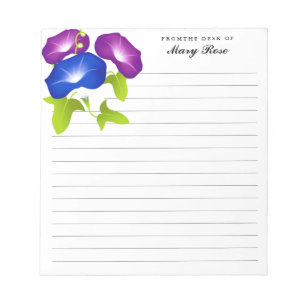 Bloc-note Fleurs de gloire du matin élégantes personnalisées