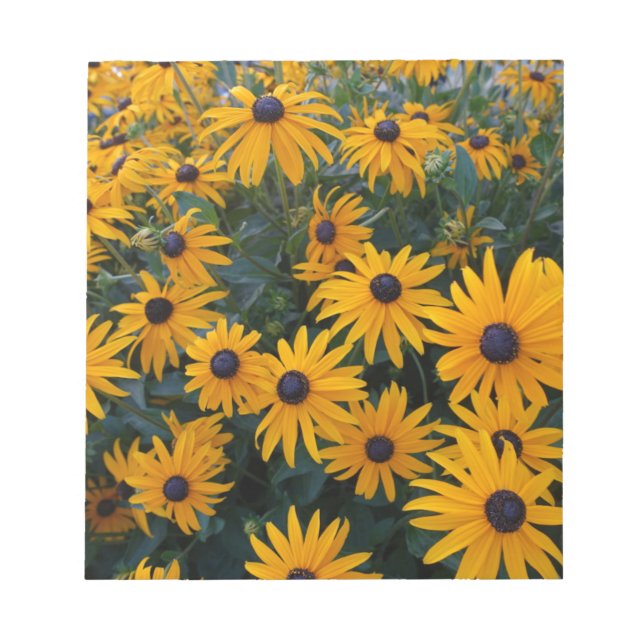 Bloc-note Fleurs de jardin marguerites jaunes. (Devant)