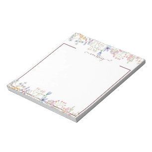 Bloc-note Fleurs de printemps aquarelle personnalisées