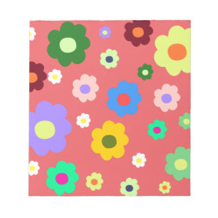 Bloc-note Fleurs de printemps Y2K Motif rétro